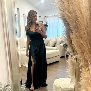 Fashion Nova One Shoulder Dark Green Dress